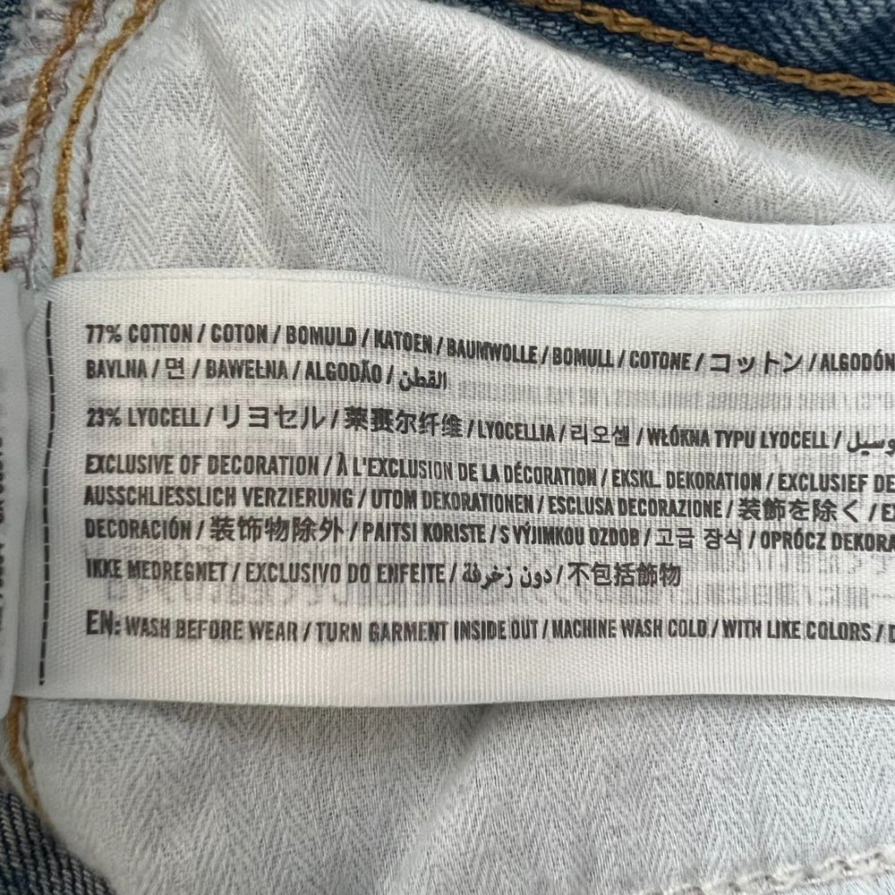 B1 — ABERCROMBIE & FITCH blue high rise destroyed girlfriend denim jeans 2R - Picture 7 of 8